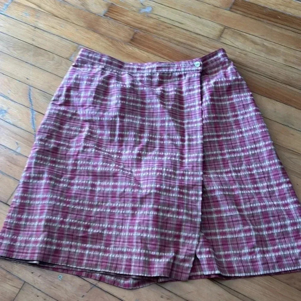 Women’s Pink Plaid Wrap Shorts